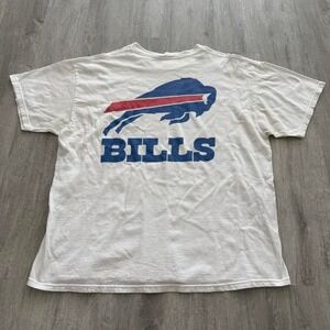 Vintage buffalo bills football graphic logo promo shirt size XL White